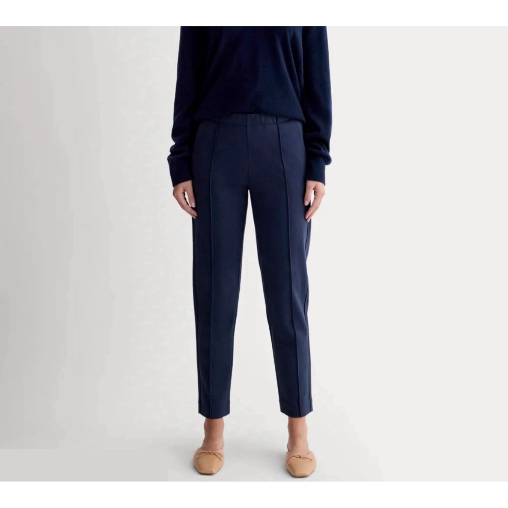 NWT Everlane $98 The Dream Stretch Trouser Pull On Pants Sz XS Navy Blue Tapered